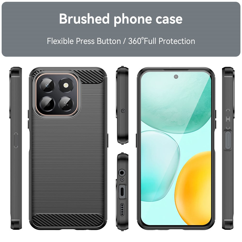 Techsuit Carbon Silicone maska za Honor X6c – crna