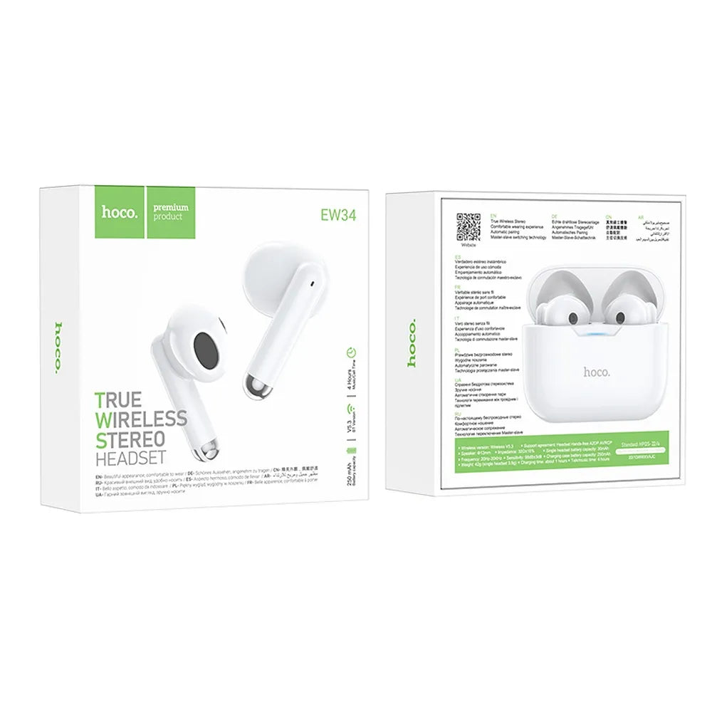 HOCO brezžične/bluetooth stereo slušalke TWS Full True EW34 bele