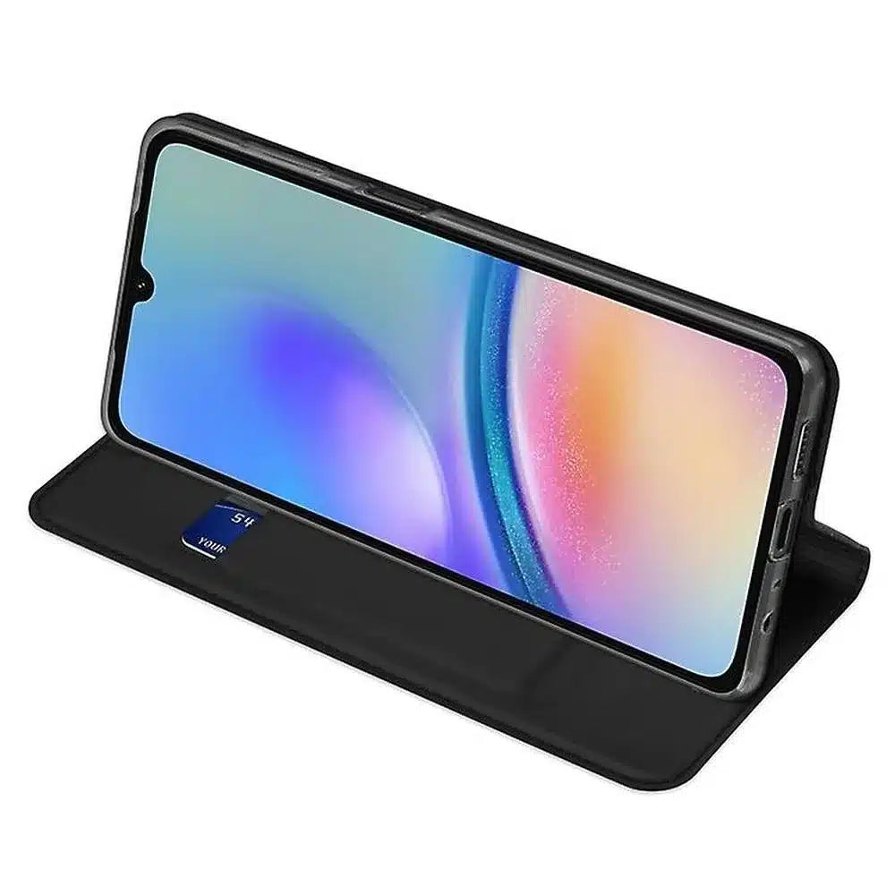 DUX DUCIS Skin Pro – gladka usnjena preklopna torbica za SAMSUNG GALAXY A05s črna