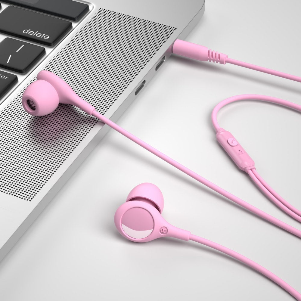 XO žičane slušalice EP46 mini jack sa poništavanjem buke pink boje