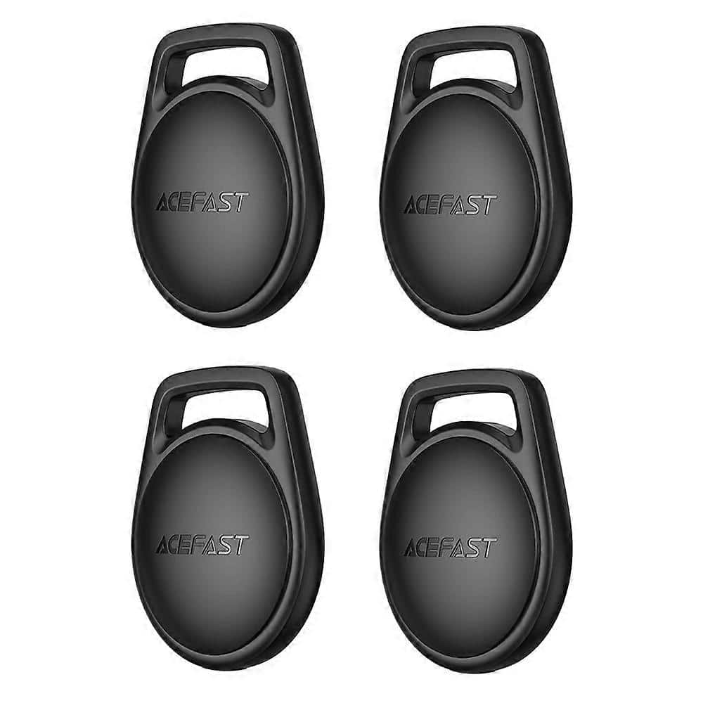 Acefast (4 kom) Pametni tracker kompatibilan s Apple Find My (samo za iOS) s vrpcom za mobitel - Crni