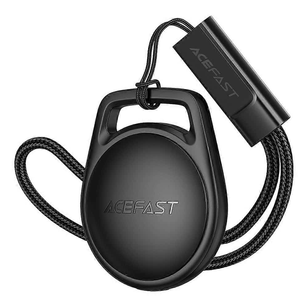 Acefast (4 kom) Pametni tracker kompatibilan s Apple Find My (samo za iOS) s vrpcom za mobitel - Crni