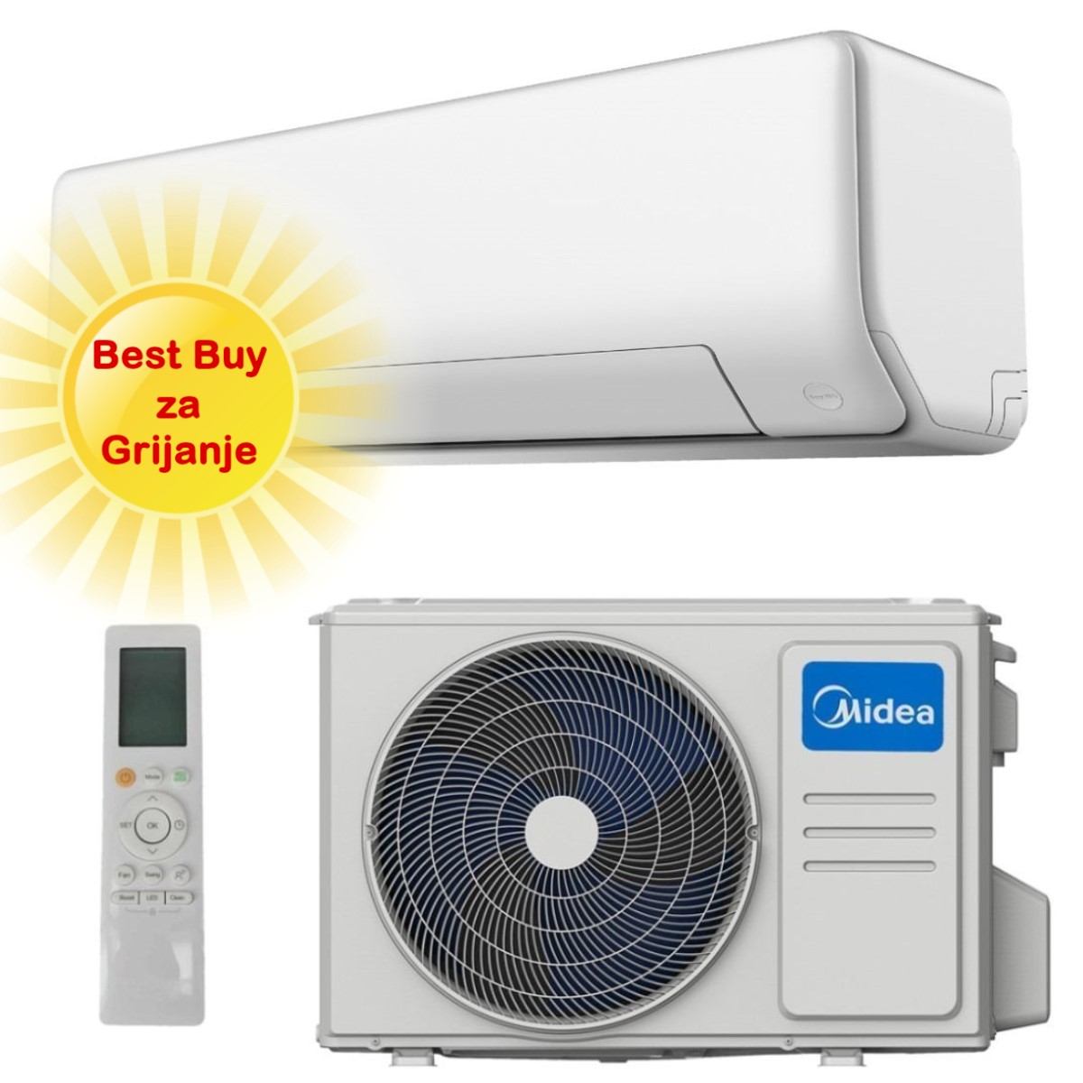 MIDEA KLIMA UREĐAJ 3,51kW MSEPBU-12HRFN8-QRD0GW/MOX330-12HFN8-QRD6GW All Easy Pro, za prostor do 35m2, A+++ energetska klasa