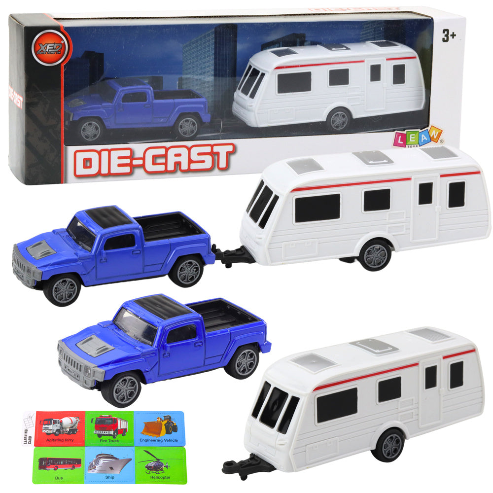 Metalni auto za igru sa bijelom prikolicom - 35 cm