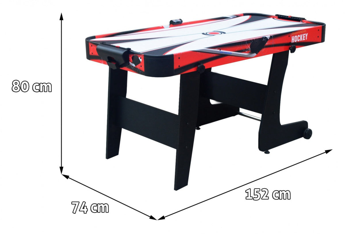 Stol za stolni hokej AirHockey 152x74x80 cm - crveni