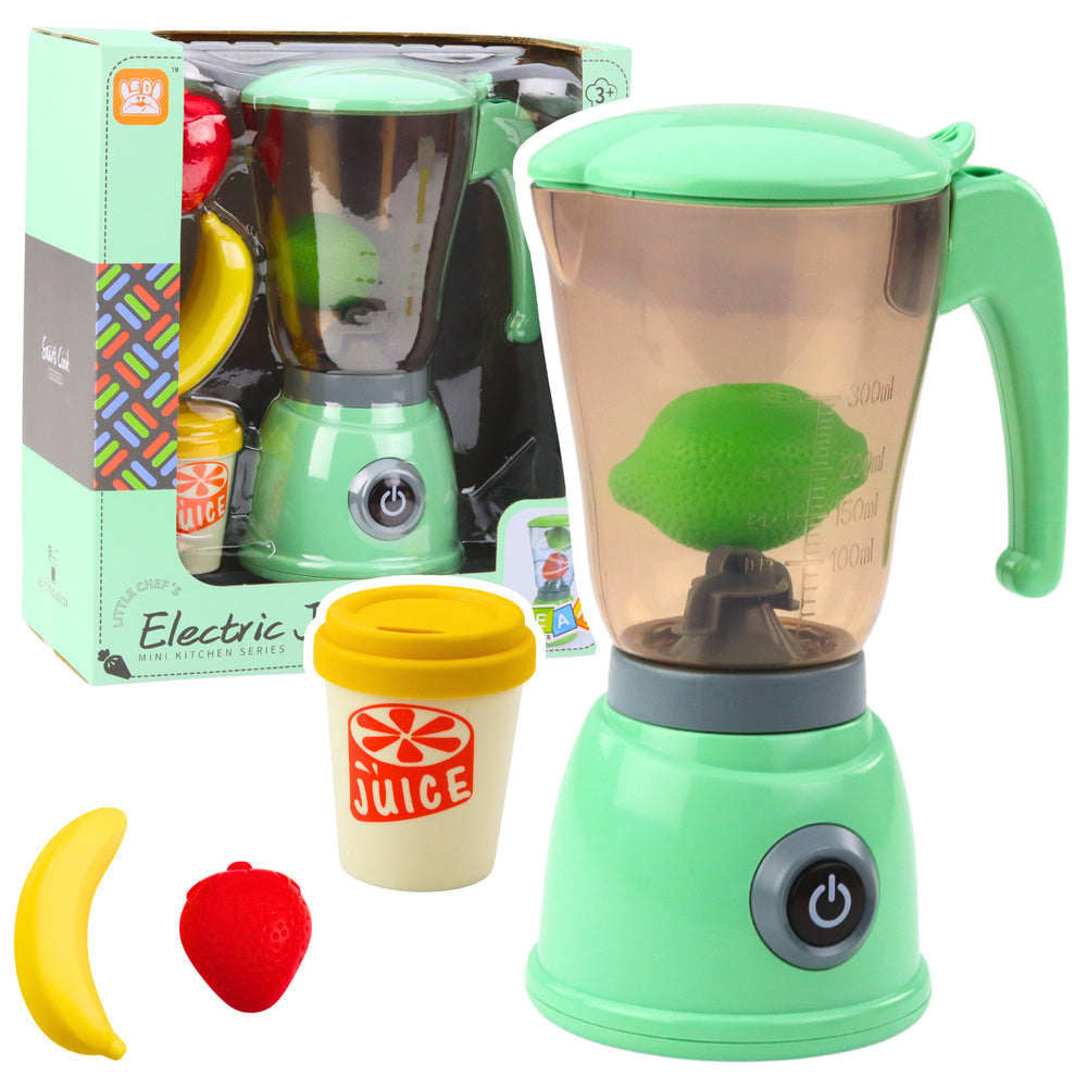 Električni blender za igru sa čašom i voćem - tirkizni
