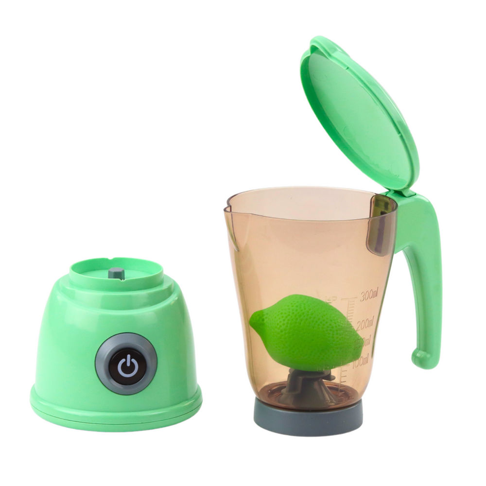 Električni blender za igru sa čašom i voćem - tirkizni