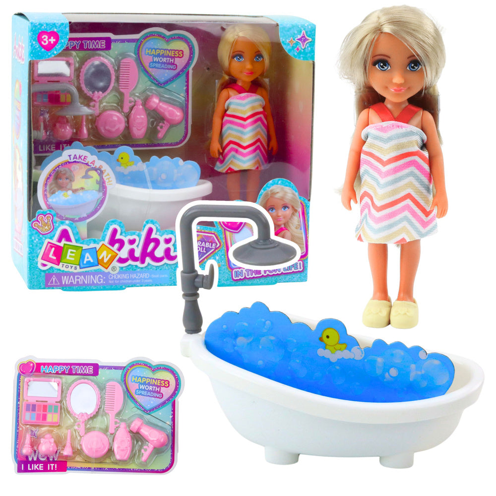 Ankiki mini lutka za igru sa kadom - 13 cm - plava