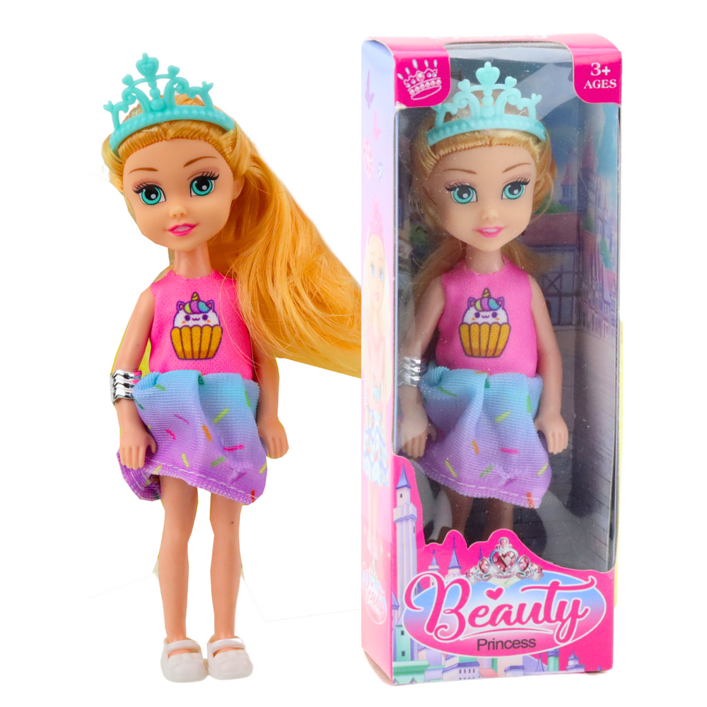 Mini lutka za igru princeza sa krunom 14cm - boju biramo nasumično