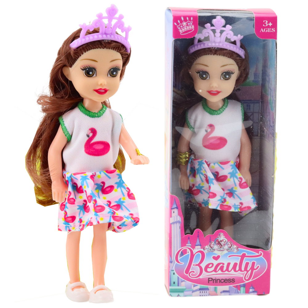 Mini lutka za igru princeza sa krunom 14cm - boju biramo nasumično