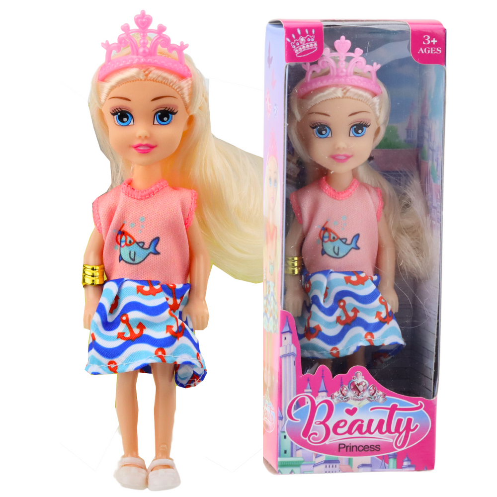 Mini lutka za igru princeza sa krunom 14cm - boju biramo nasumično
