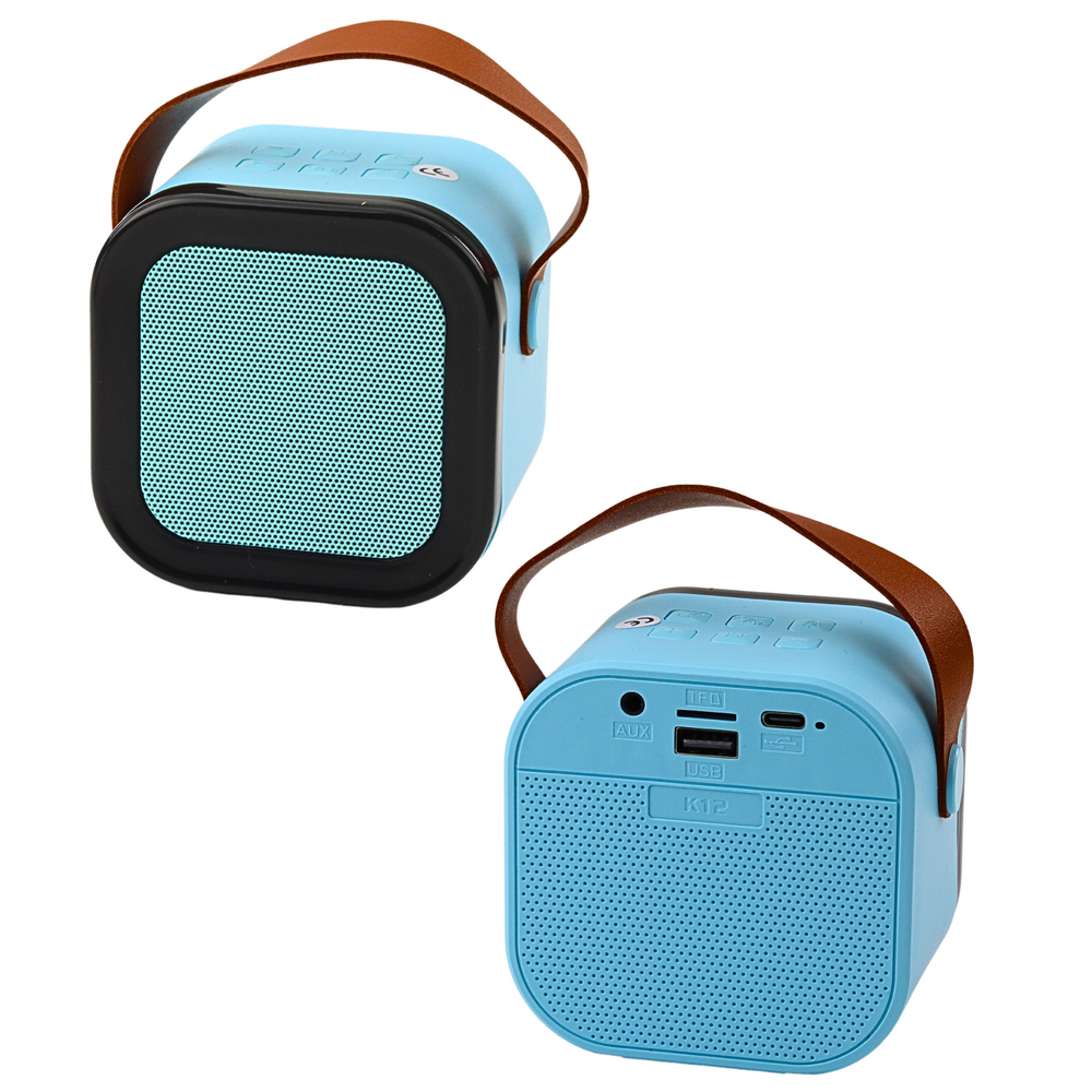 Mikrofon za karaoke sa zvučnikom K12 RGB Bluetooth - plavi