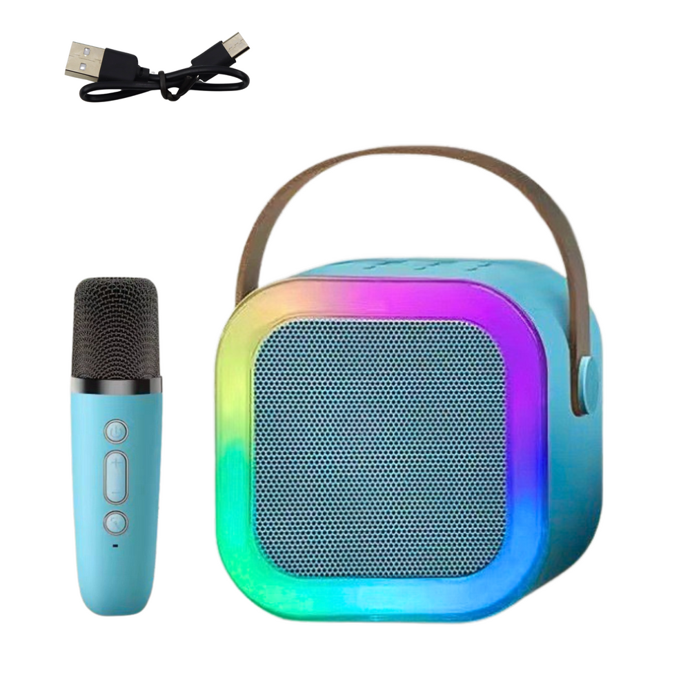 Mikrofon za karaoke sa zvučnikom K12 RGB Bluetooth - plavi