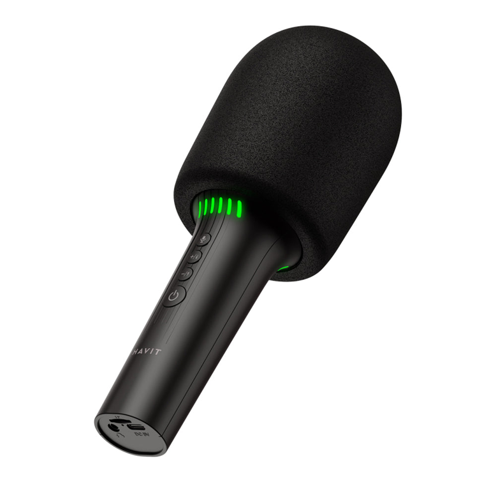 Havit - Prenosni karaoke mikrofon (SK851BT) Bluetooth V5.0 TF AUX 6h 1200mAh - Črn