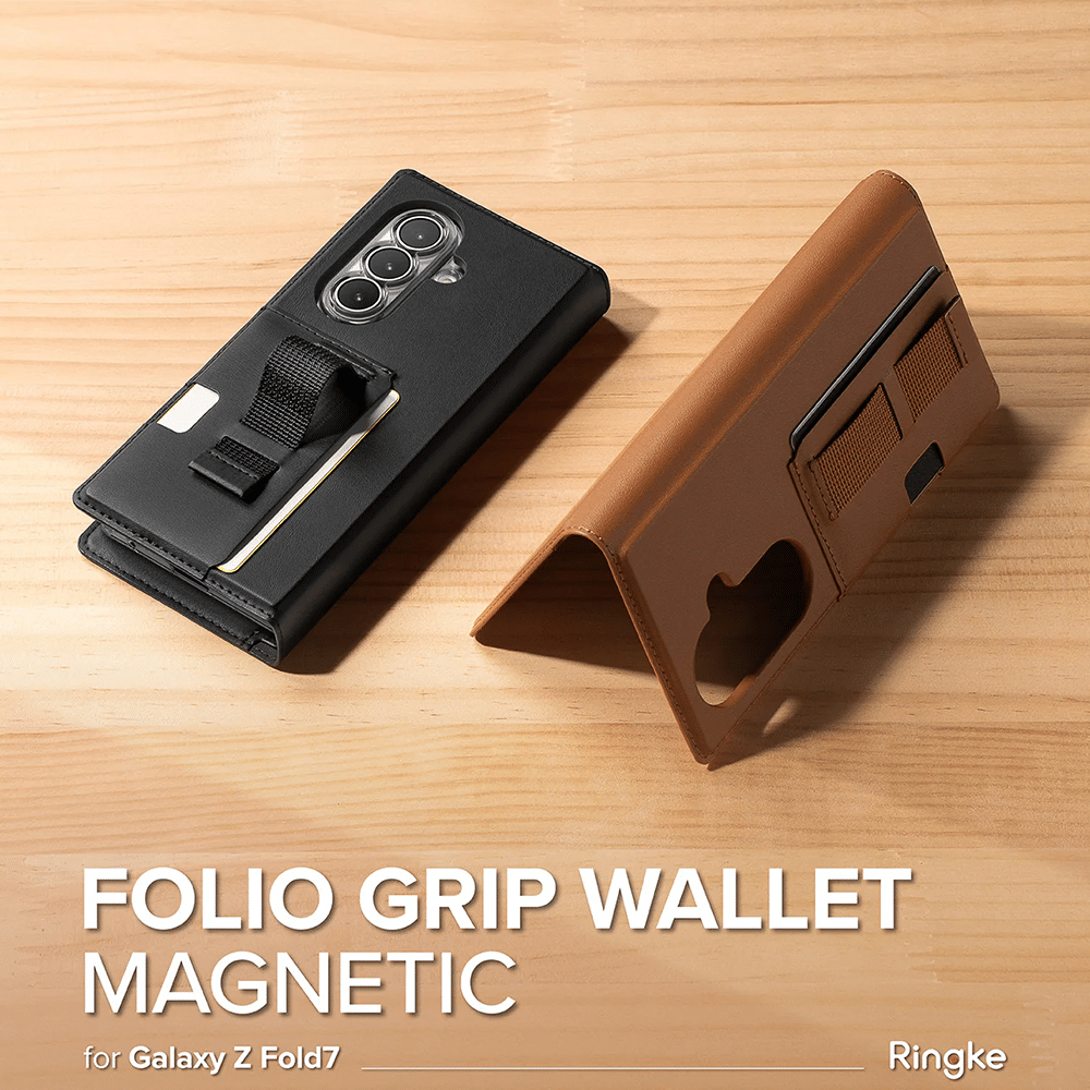 Ringke – Magnetni novčanik Folio Grip za Samsung Galaxy Z Fold 7 – smeđi
