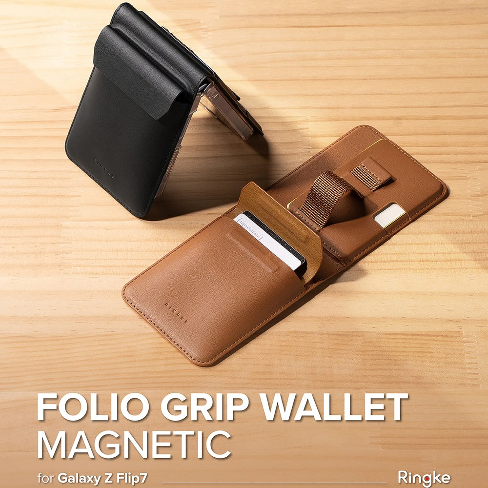 Ringke - Magnetna denarnica Folio Grip za Samsung Galaxy Z Flip7 - črna