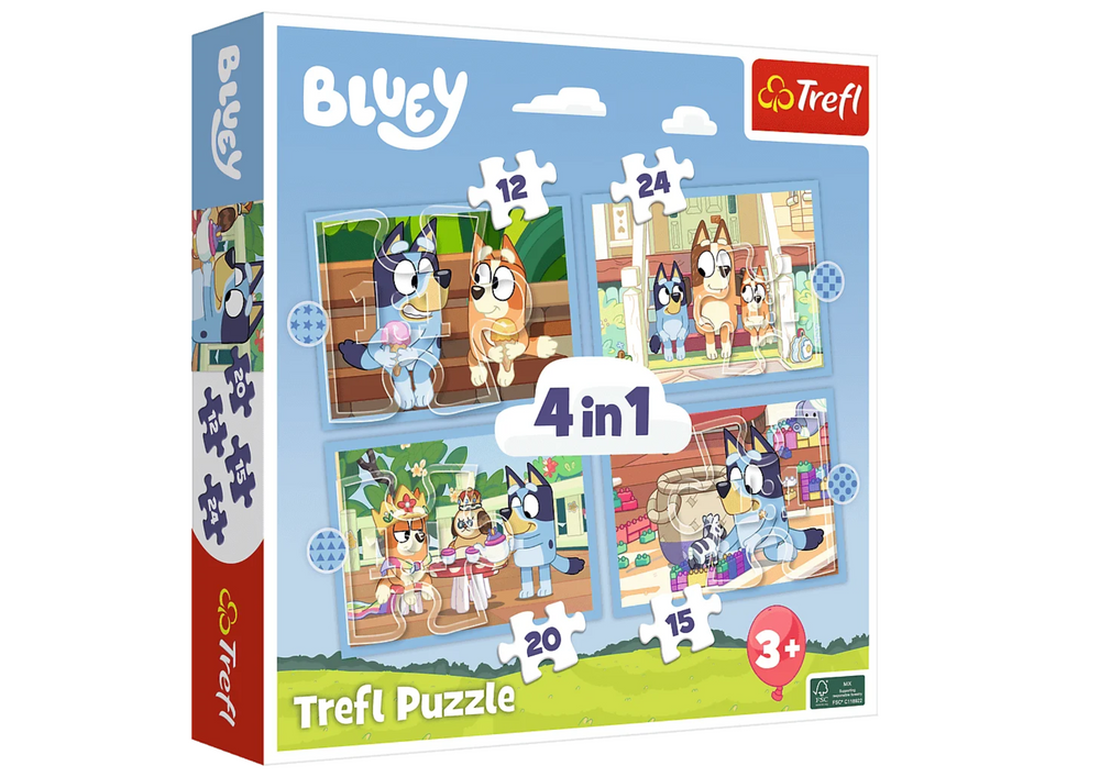 Puzzle 4u1 Bluey i njegov svijet Trefl 34637