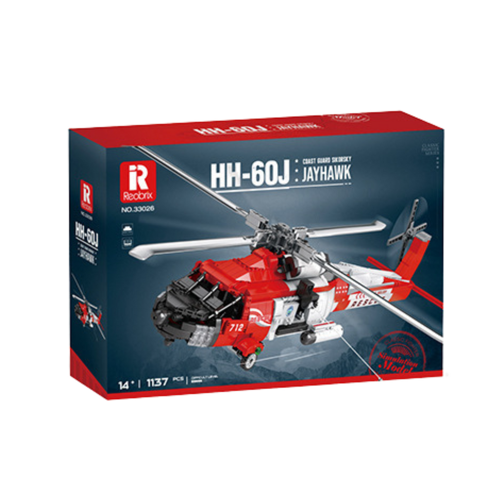 Kockice za slaganje helikoptera HH-60J Jayhawk sa 1137el - crveni