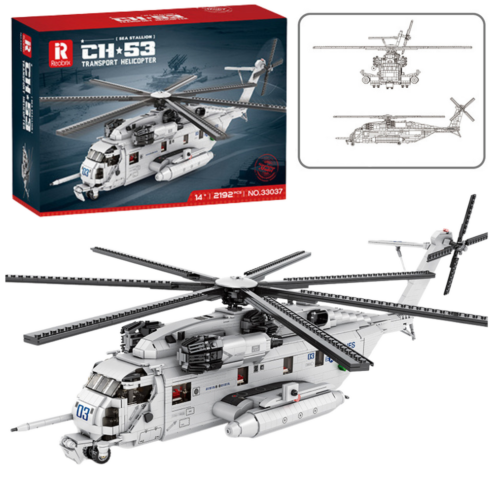 Kockice za slaganje vojnog helikoptera sa 2192el - bijeli