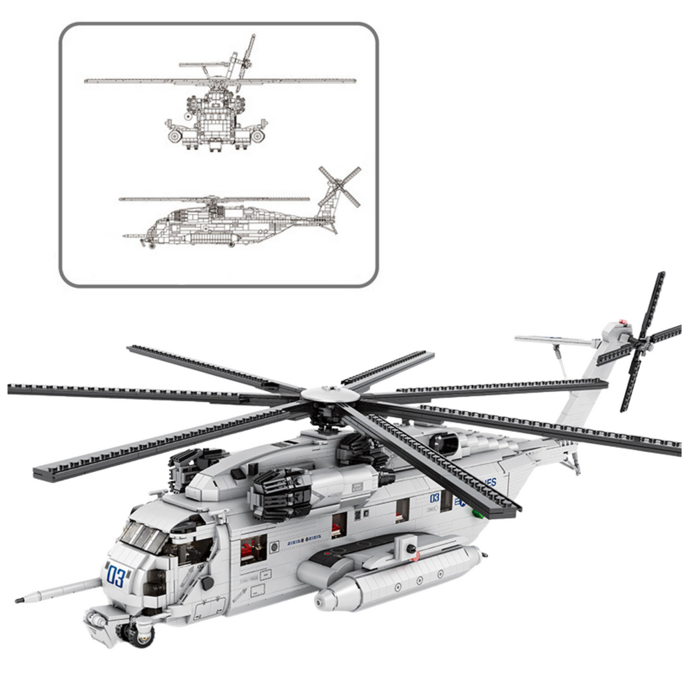 Kockice za slaganje vojnog helikoptera sa 2192el - bijeli