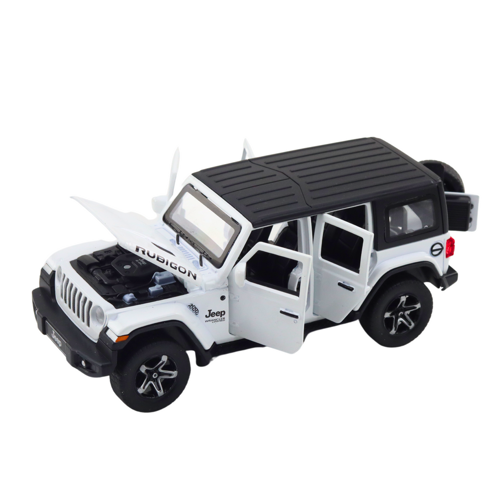 Metalni terenski auto za igru s kamperom 1:32 - bijeli