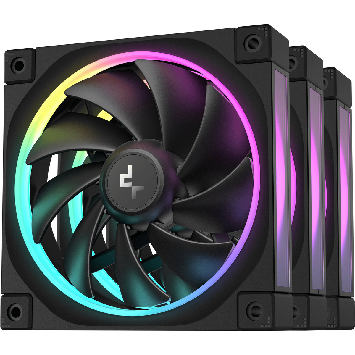 DeepCool FL12-3 in 1 Kućište računala Ventilator 12 cm Crno 3 kom