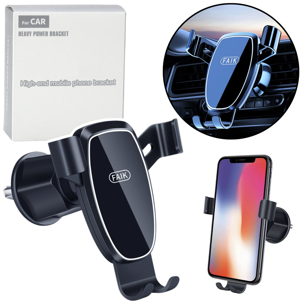 Držač za telefon za ventilaciju u automobilu Gravity - crni