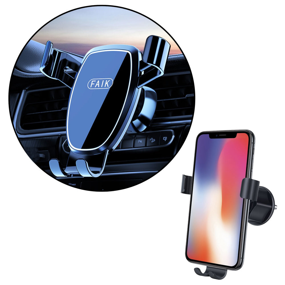 Držač za telefon za ventilaciju u automobilu Gravity - crni