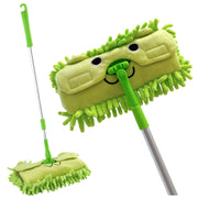 Teleskopski mop za djecu s motivom životinje - zeleni