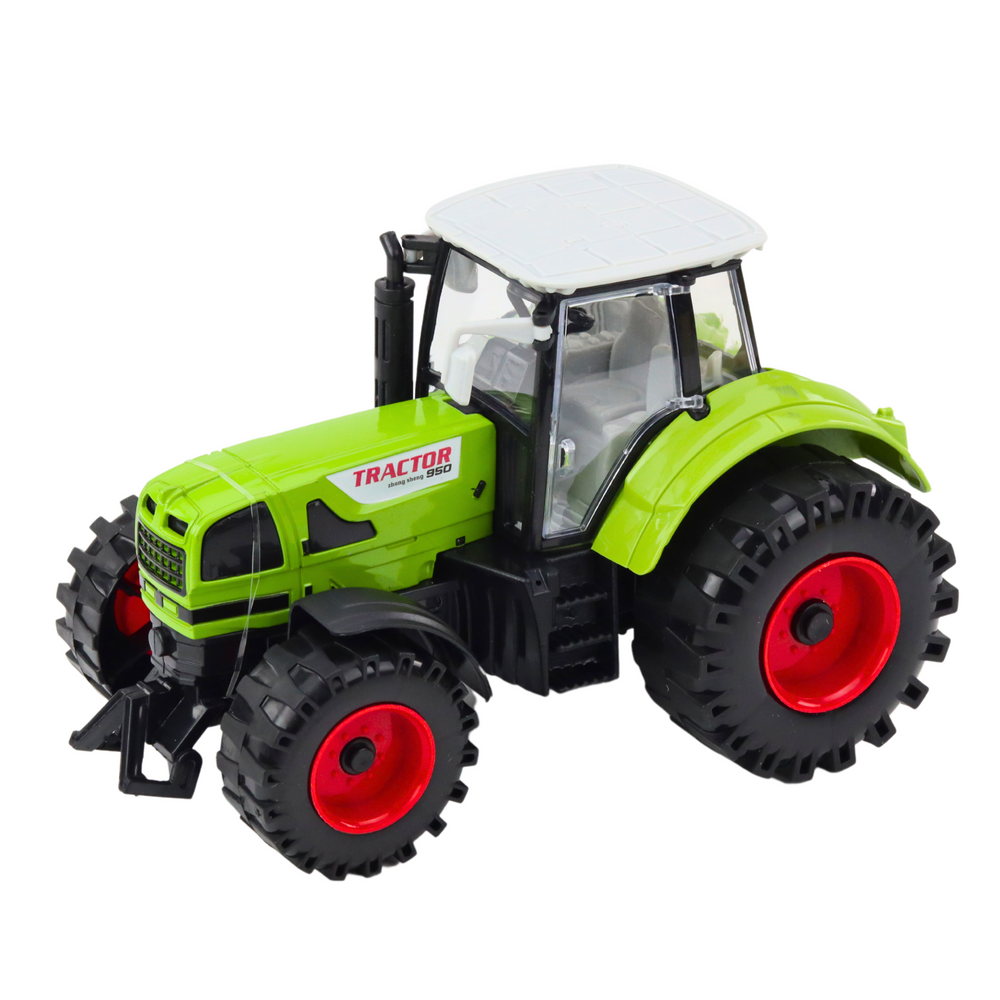 Traktor s prikolicom na frikcijski pogon i vratima koja se otvaraju - zeleni