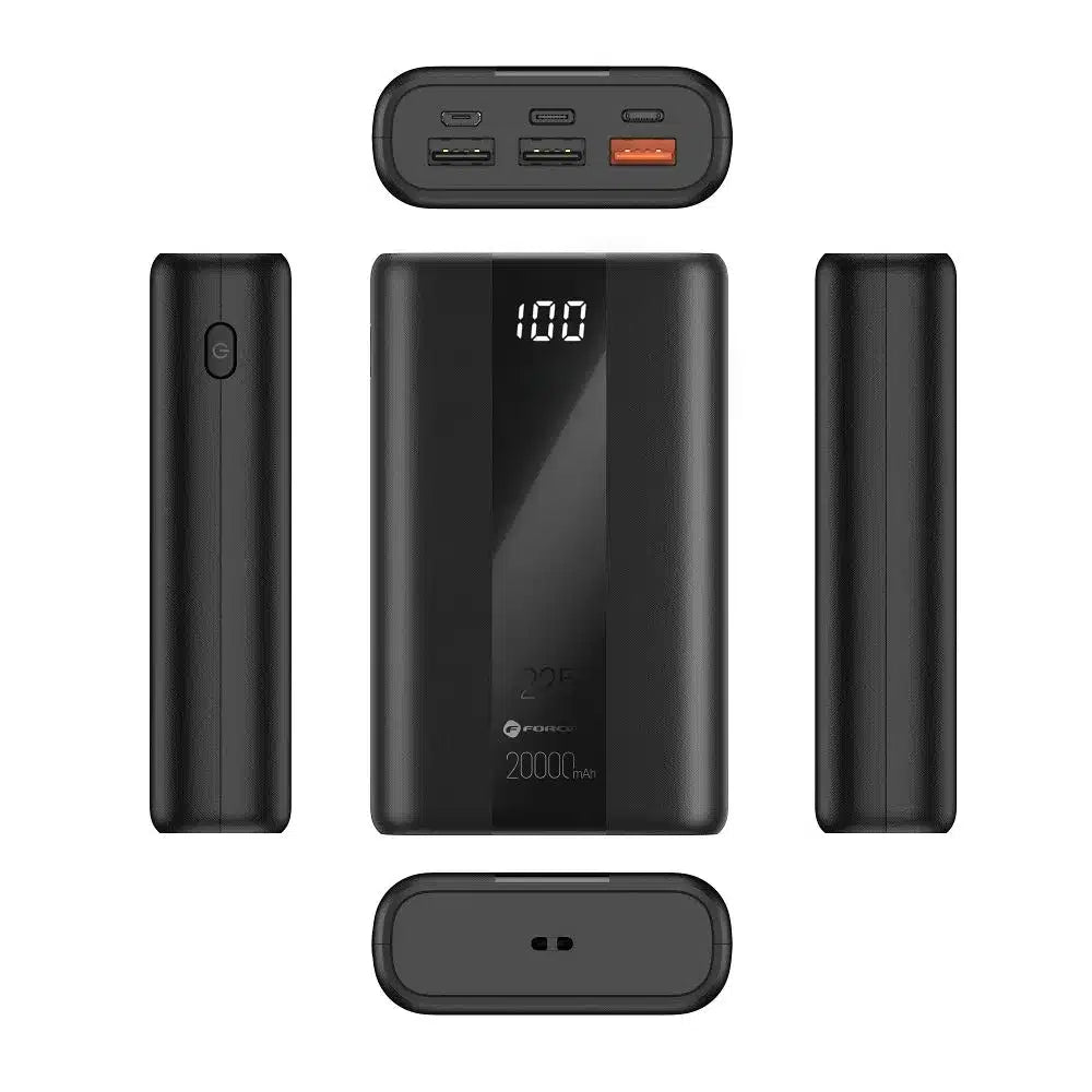 Powerbank Forcell F-Energy Energo P20K2 QC3.0 PD 3A 22.5W 20000 mAh črn