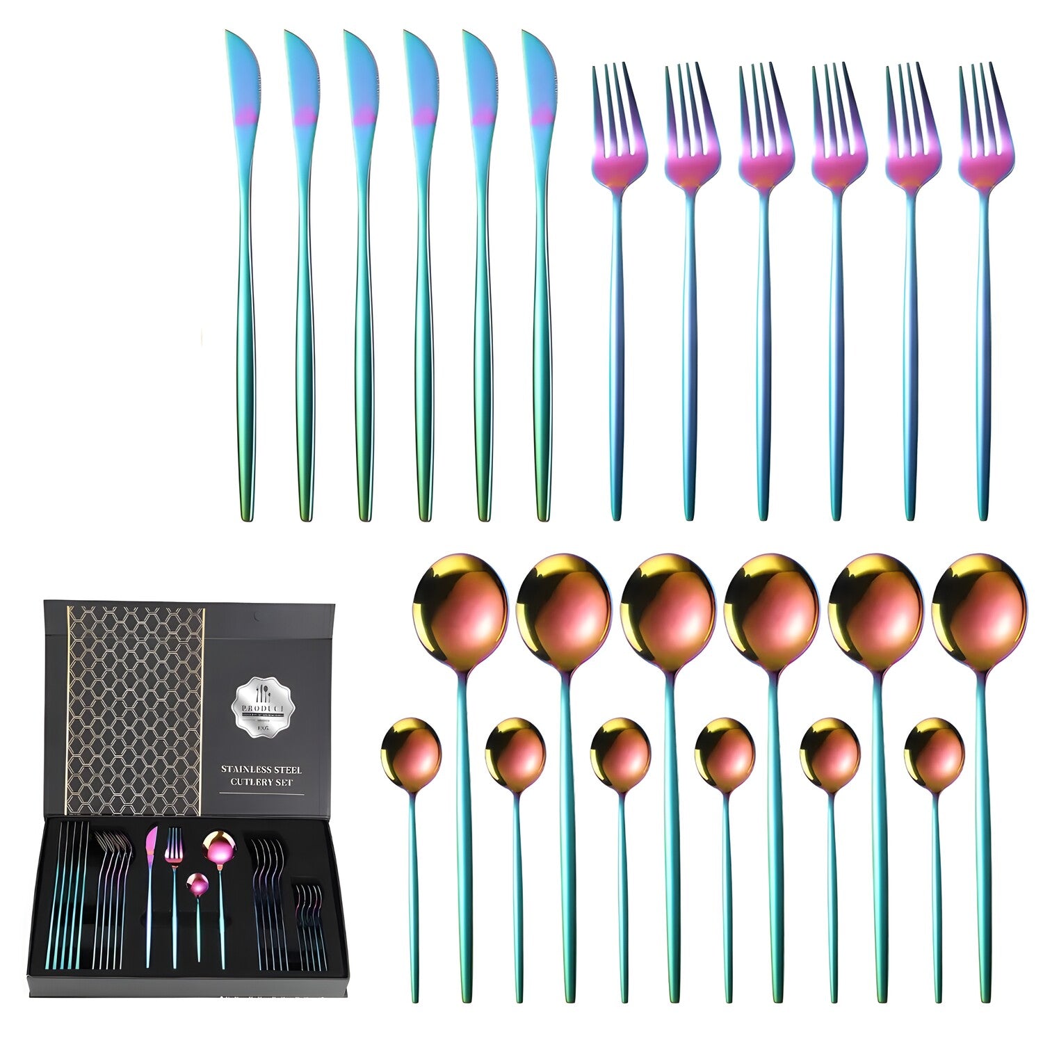 24 - dijelni set pribora QU-26398 - Višebojni KP26398