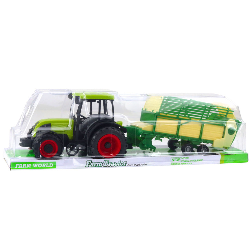 Traktor za igru sa prikolicom 50cm - žuto/zeleni