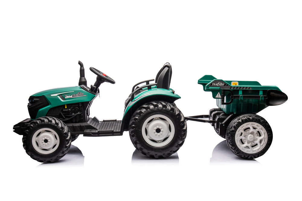 Traktor na akumulator s prikolicom HC-306 24V - Tamno zeleni