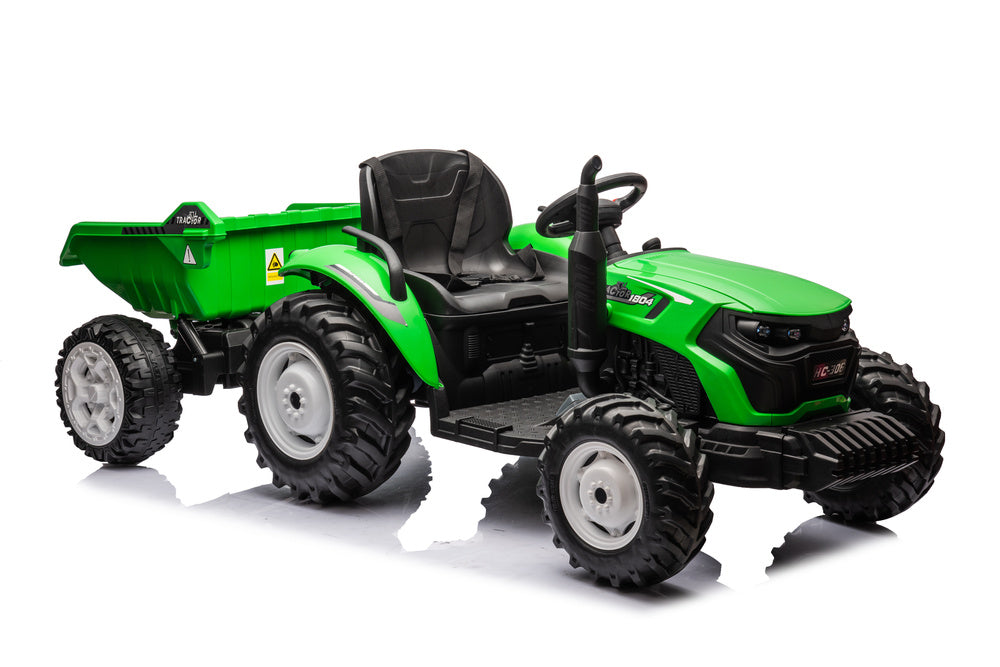 Traktor na akumulator s prikolicom HC-306 24V - Zeleni
