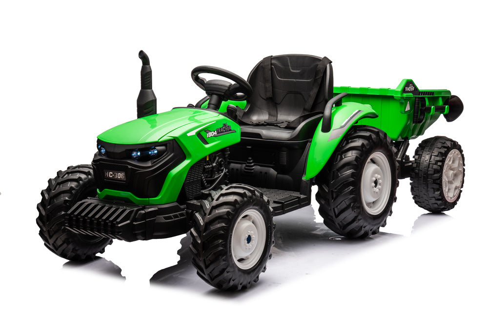 Traktor na akumulator s prikolicom HC-306 24V - zeleni