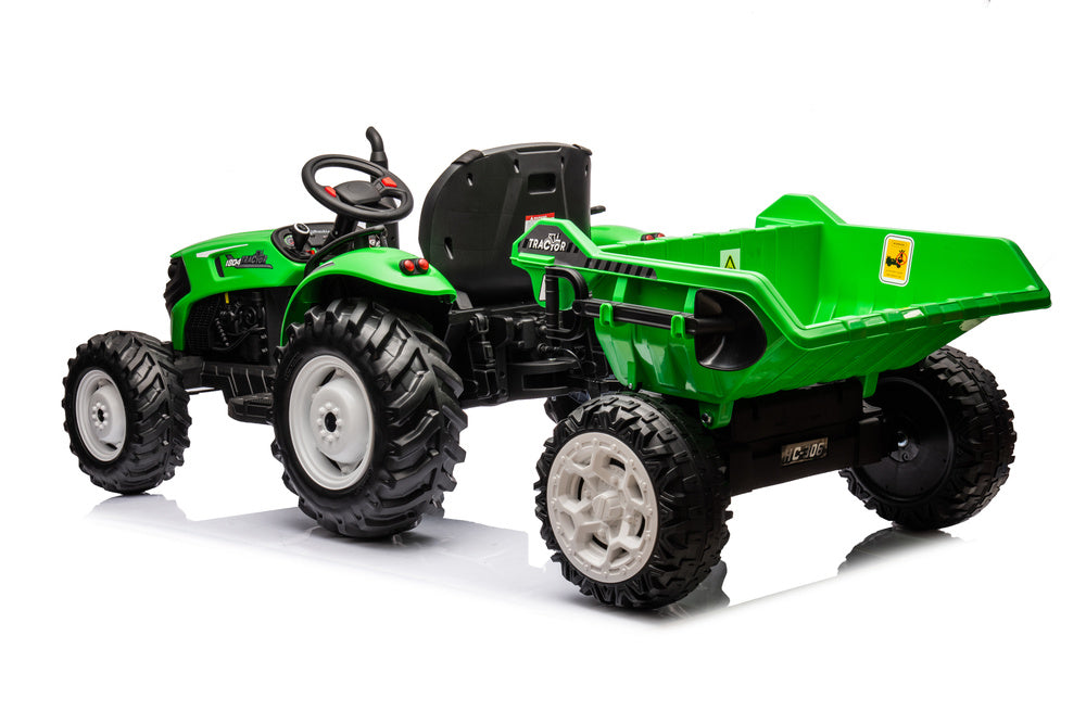 Traktor na akumulator s prikolicom HC-306 24V - Zeleni