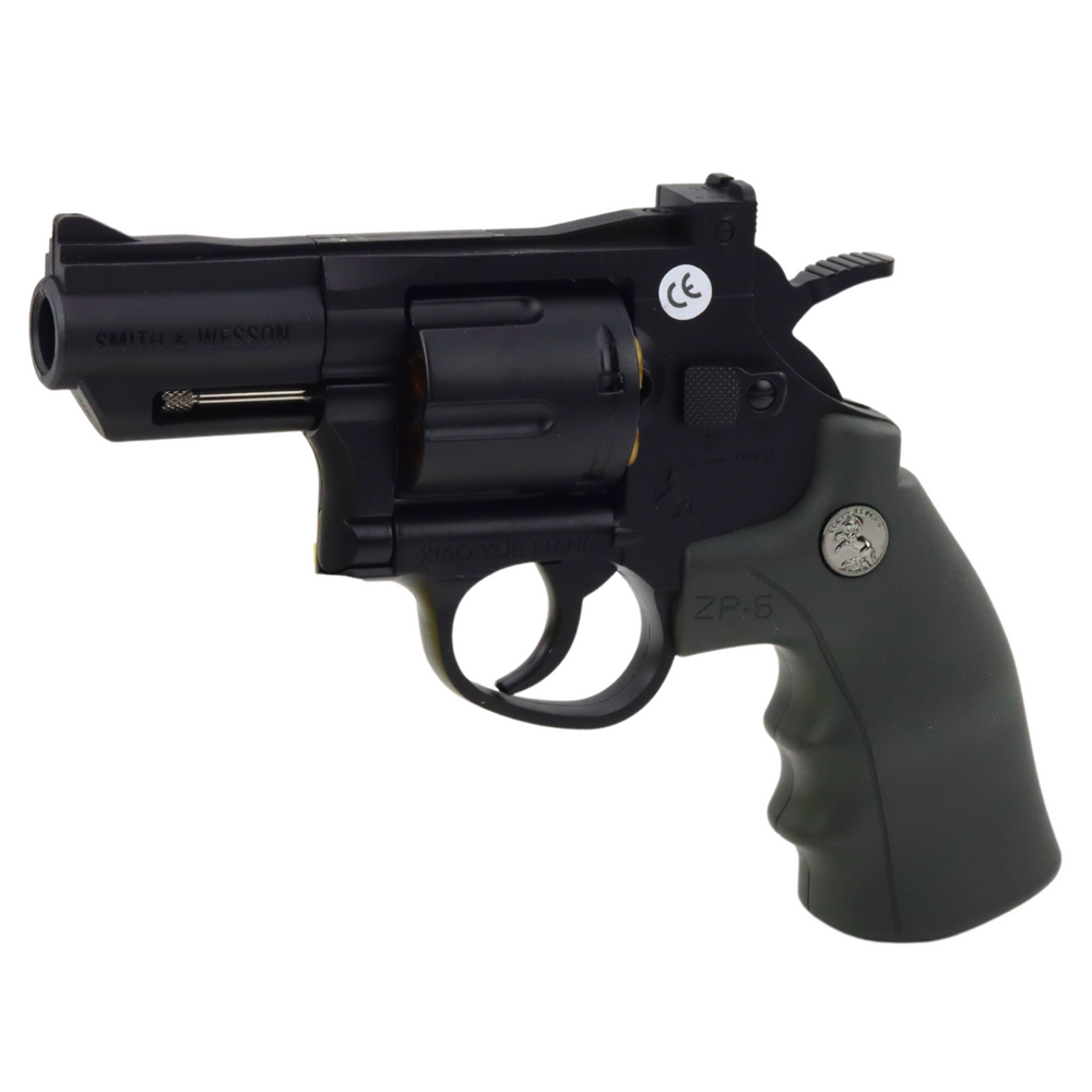 Pištolj za igru Revolver ZP-5 sa metom i mekanim patronama - crni