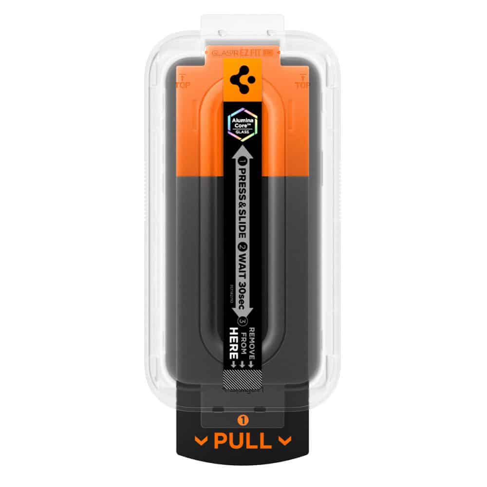 Spigen – Glas.tR EZ-FIT Pro Anti Spy steklo za iPhone 16 Pro / iPhone 17 / iPhone 17 Pro AGL10098