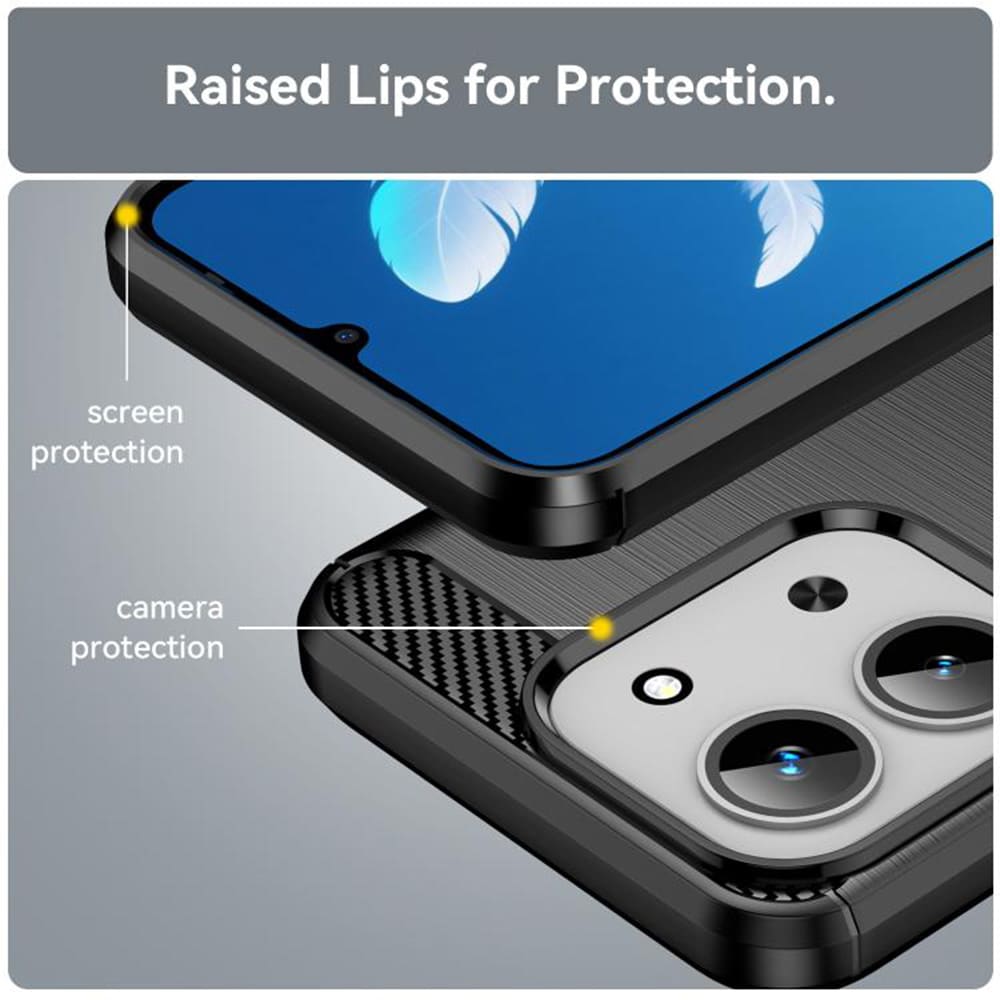 Techsuit - Carbon Silicone ovitek za Xiaomi Redmi 15C 4G / Redmi 15C 5G - črna