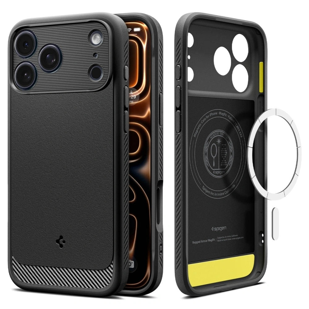 Spigen - Rugged Armor MagSafe maska za iPhone 17 Pro Max - mat crna ACS10263