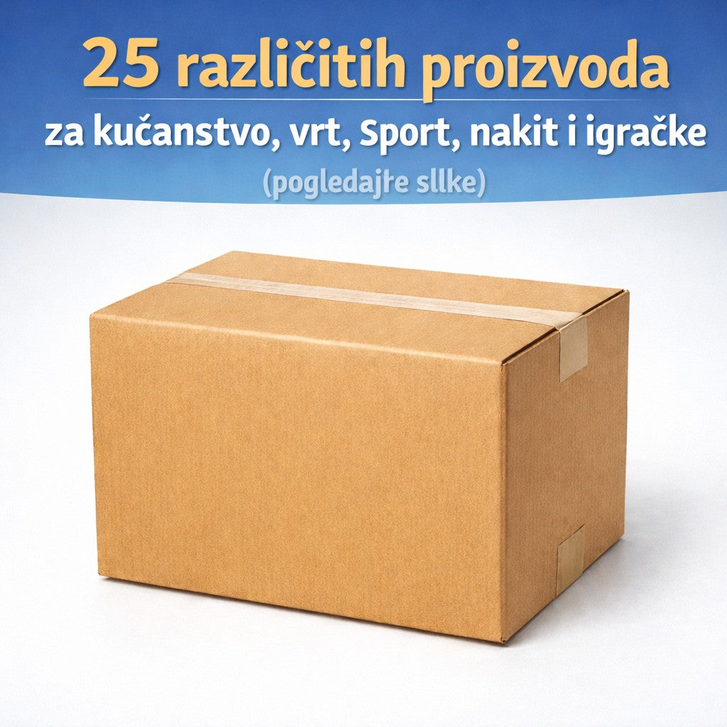 8. PAKET - 25 izdelkov za dom, vrt, šport, nakit, igrače ... začetna cena 100 EUR