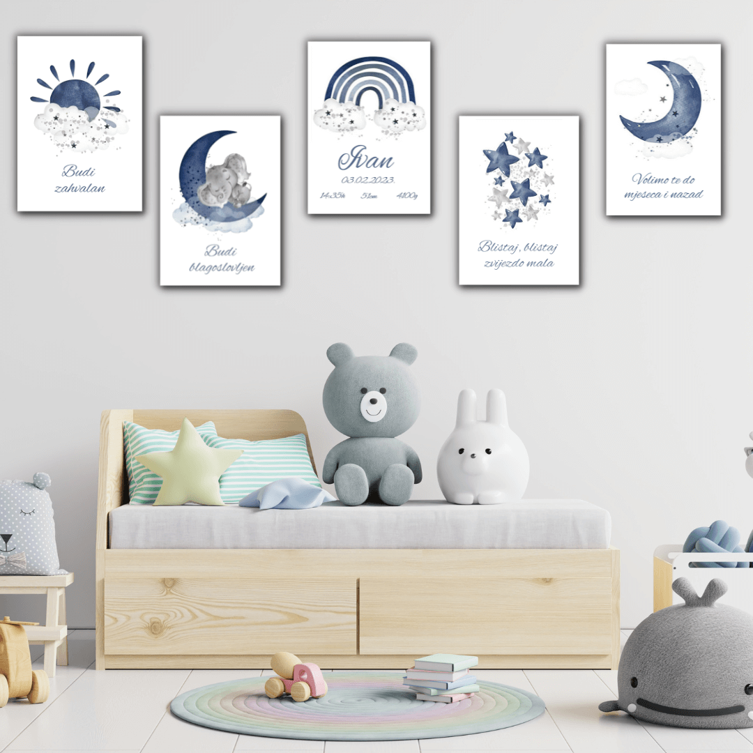 Set 5 slik za otroško sobo – Zvezdni navdih za male sanjače