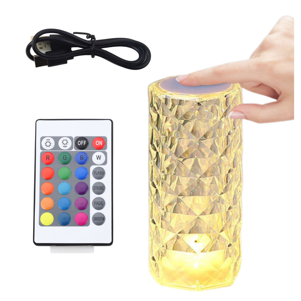 LED kristalna svjetiljka s paljenjem na dodir i daljinskim upravljačem - 22 cm