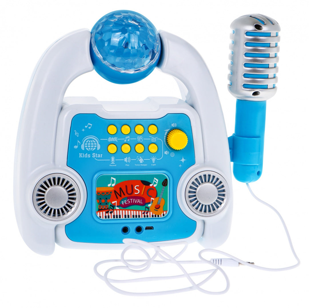 Karaoke Set za djecu s pojačalom i mikrofonom - plavi