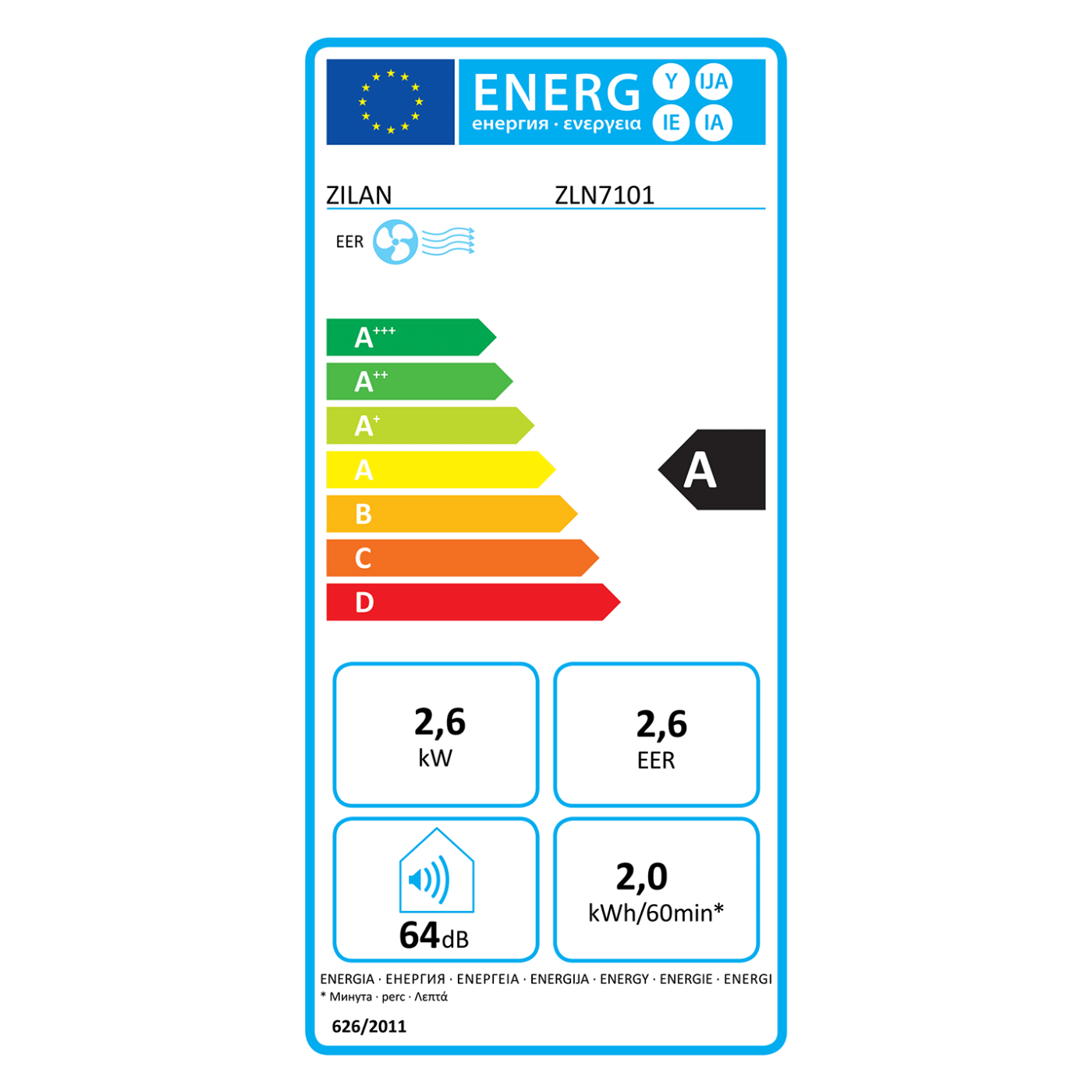 Zilan Prijenosni/Mobilni klima uređaj, 3u1, 9000 Btu, 2.6 kW - ZLN7101