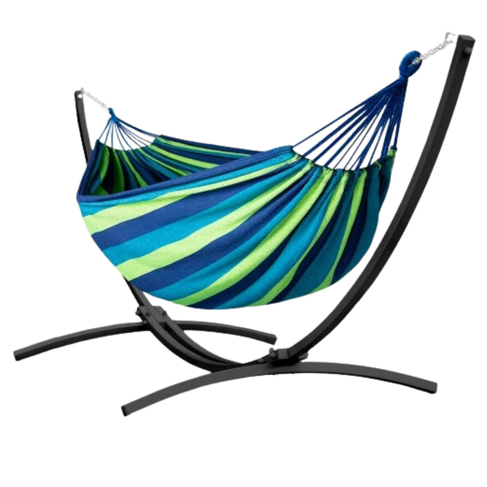 Okvir za viseću mrežu 250 cm + viseća mreža 200x120 (do 200 kg) - zeleno/plava