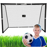 Metalni nogometni gol s mrežom i zaštitom na stupovima 180 × 120 × 60 cm - crni