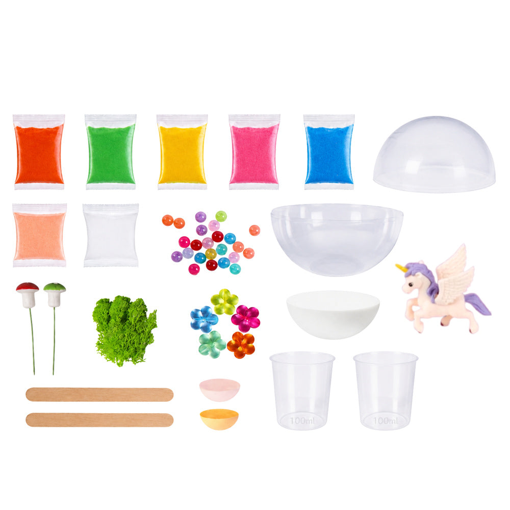 Crystal Growing Experiment Kit Unicorn Terrarium DIY Lights