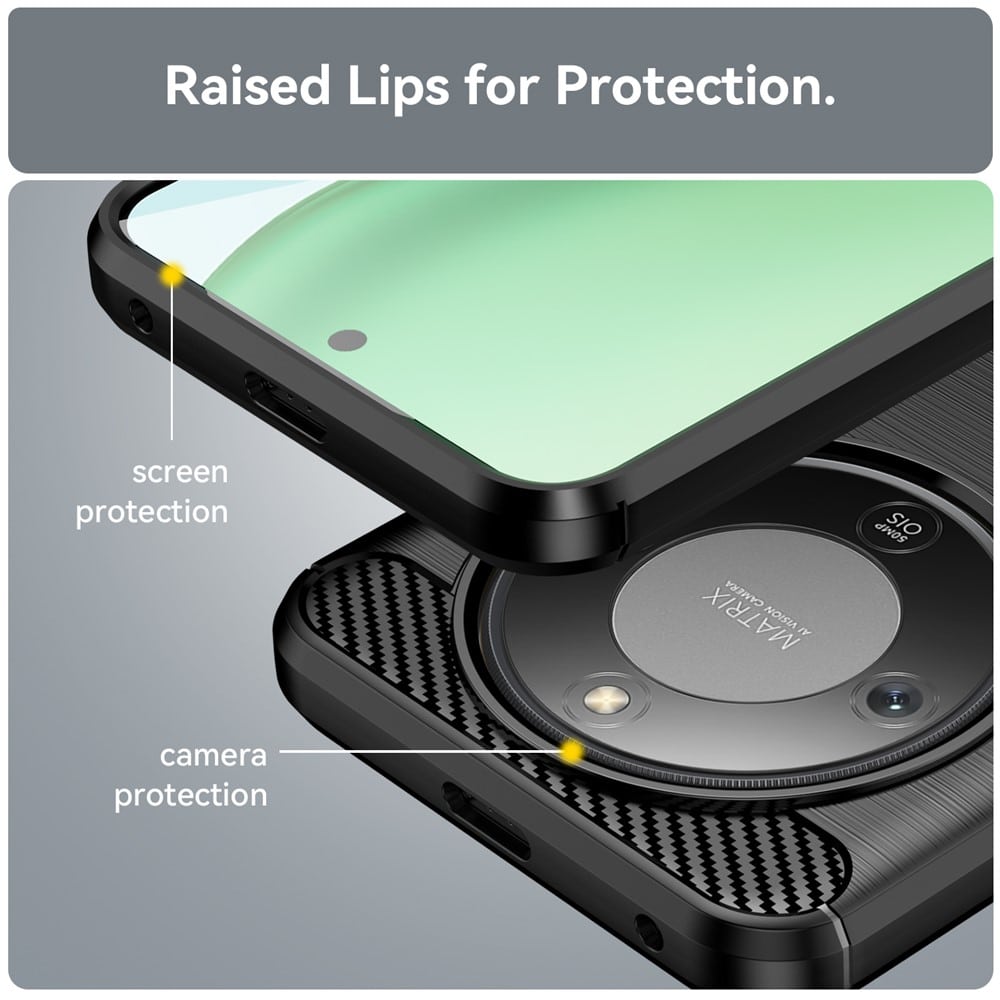 Techsuit Carbon Silicone maska za Honor Magic8 Lite – crna